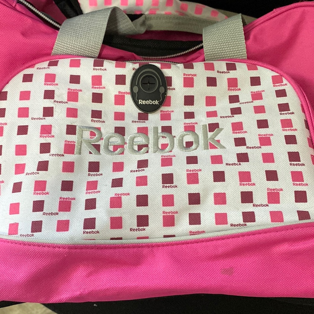 Pink Reebok duffel bag